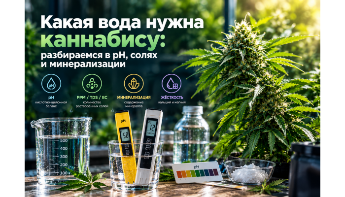 Какая вода нужна каннабису: разбираемся в pH, солях и минерализации