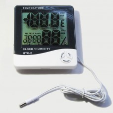 Термометр з виносним датчиком, гігрометр, годинник, будильник