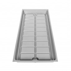 Tray 1250*500*70 mm with grooves, ABS plastic 3 mm, drain recess, feed recess. Black colour.