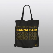 Сумка-шопер CannaFair чорна з помаранчевим написом