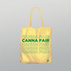 Сумка-шоппер CannaFair бежева із зеленим написом