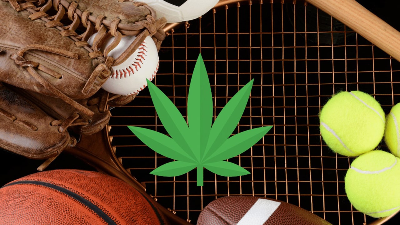 Cannabis leaf and sports