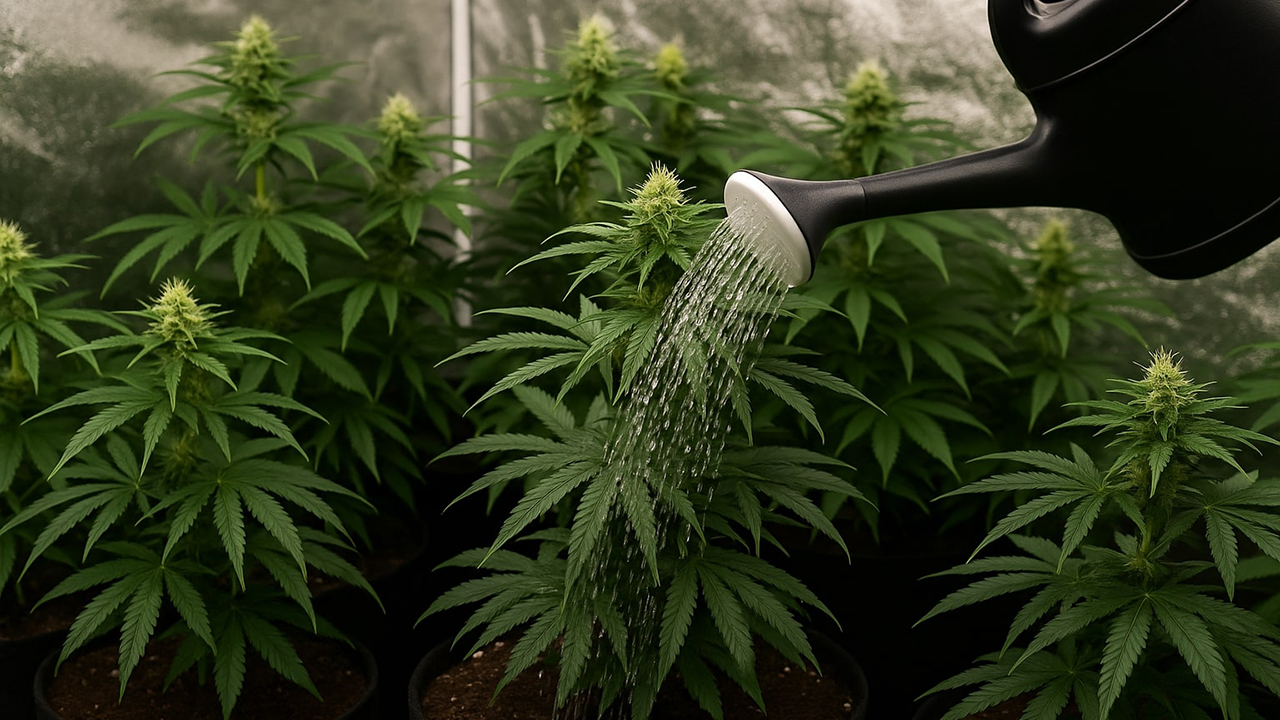 watering ganja plants