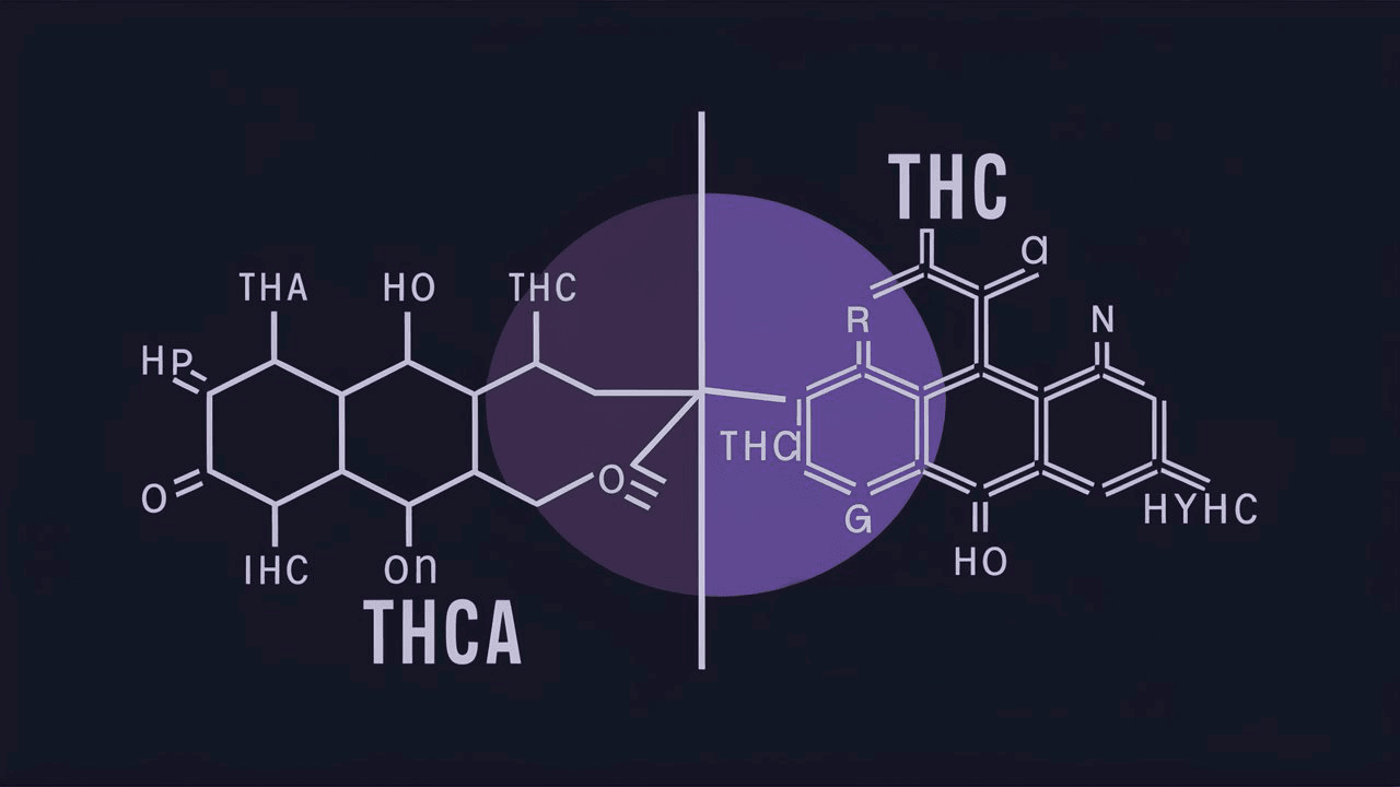 Формули THCA і THC у порівнянні